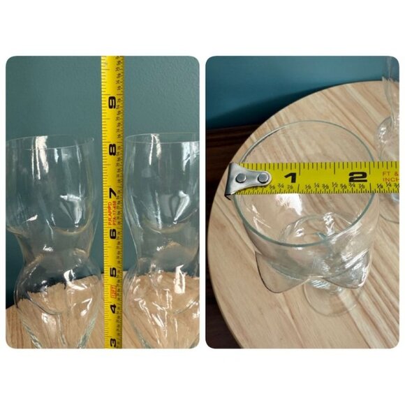 Vtg Clear Nude Nudies Female Torso Champagne Flutes Set Of 2 7 oz Clear - Picture 10 of 10